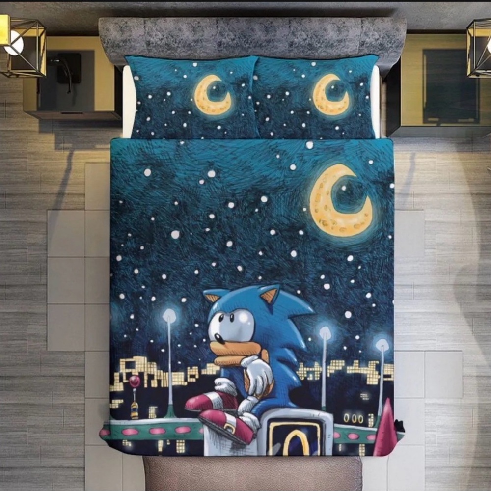 SONIC TWIN Size Duvet Cover Set- 3 Piece Bed Set for Boys Girls